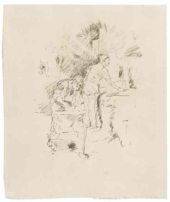 Appraisal: James Abbott McNeill Whistler American - Father and Son lithograph