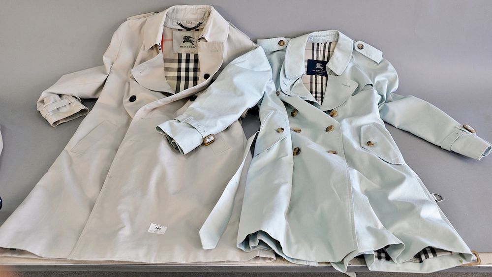 Appraisal: Two Burberry trench coats including a Burberry mens trench coat