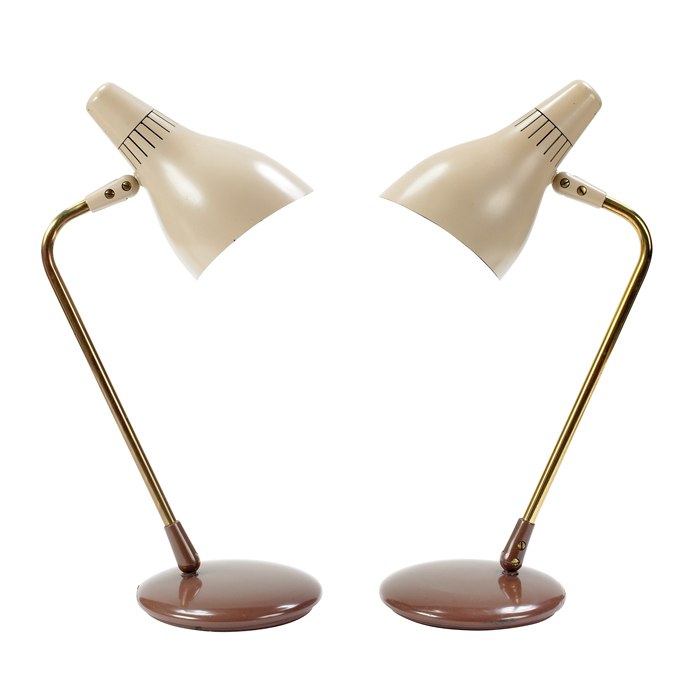 Appraisal: Gerald Thurston table lamps pair by Lightolier original two-tone color