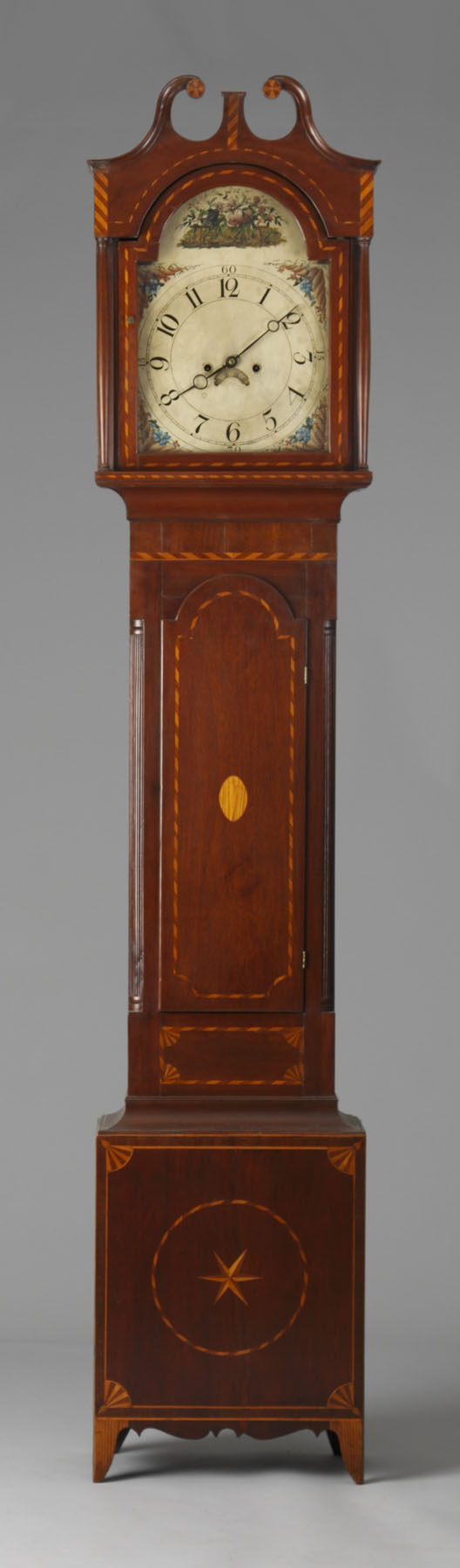 Appraisal: PA Inlaid Cherry Tall Case Extensively inlaid cherry case in