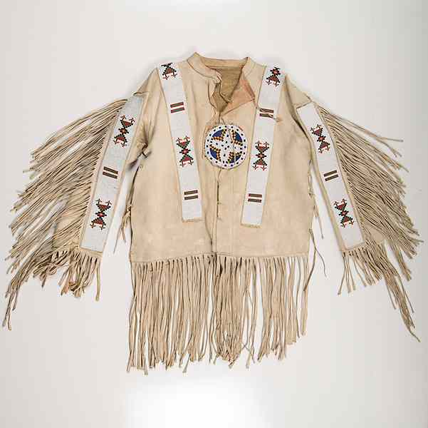 Appraisal: Sioux Beaded Hide Jacket and Leggings thread-sewn and beaded using