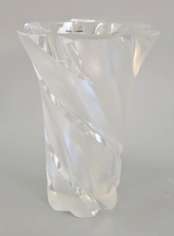 Appraisal: Large Lalique vase Narcisse having twist form with flared and