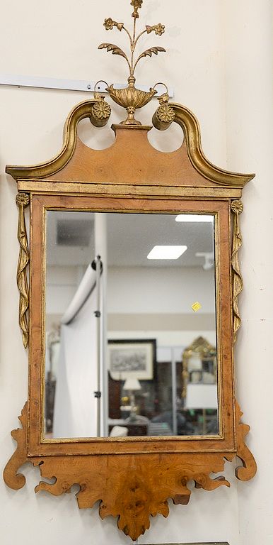 Appraisal: Pair of George III style gilt and walnut mirrors each