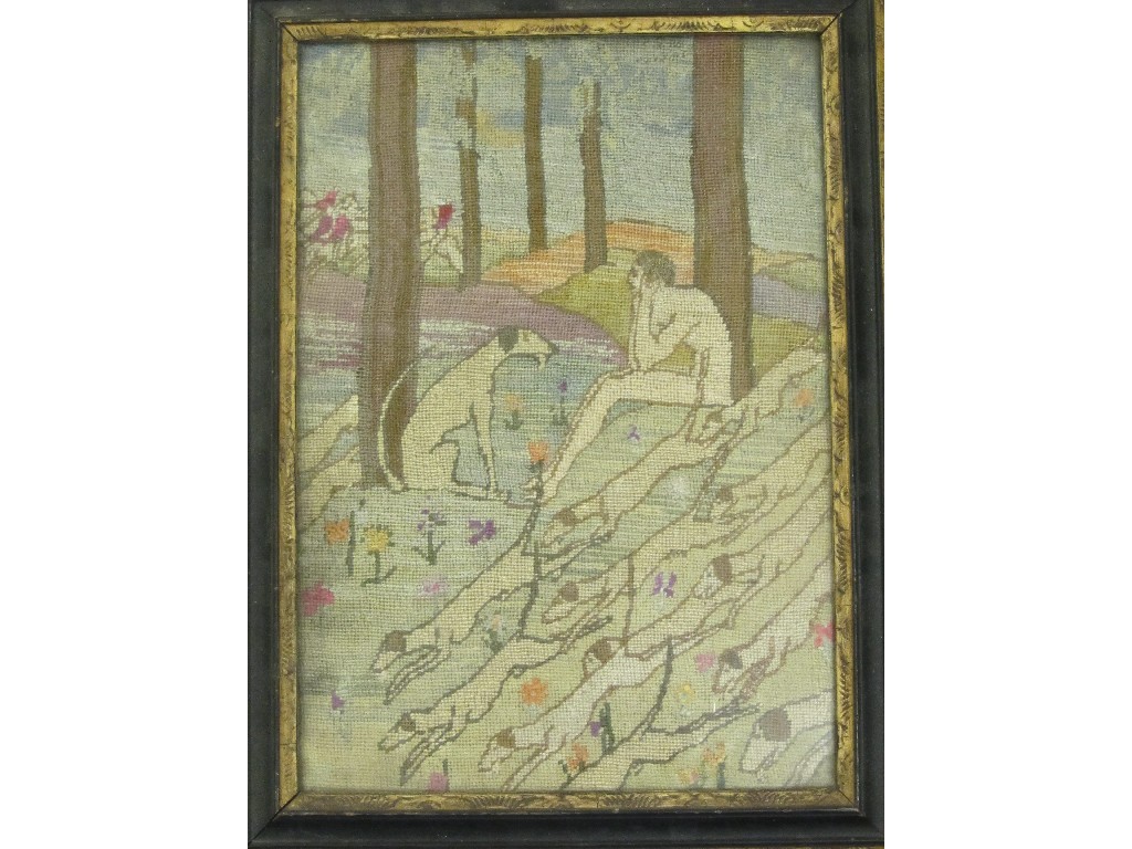 Appraisal: Ottoline Morrell a woven picture of a naked figure seated