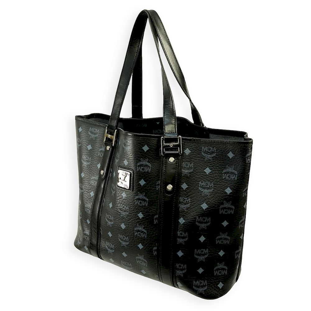 Appraisal: MCM Black Visetos Coated Canvas Shopping Tote MCM Black Visetos