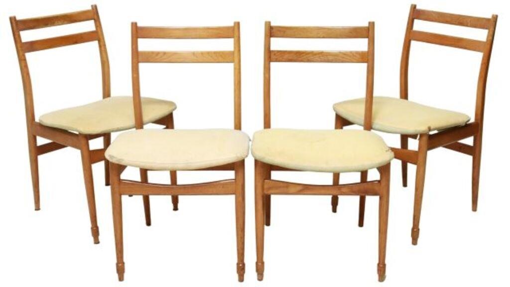 Appraisal: lot of Italian mid-century modern oak dining chairs c s