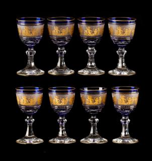 Appraisal: Set of Val St Lambert Beaudoin Blue Cordials Val Saint