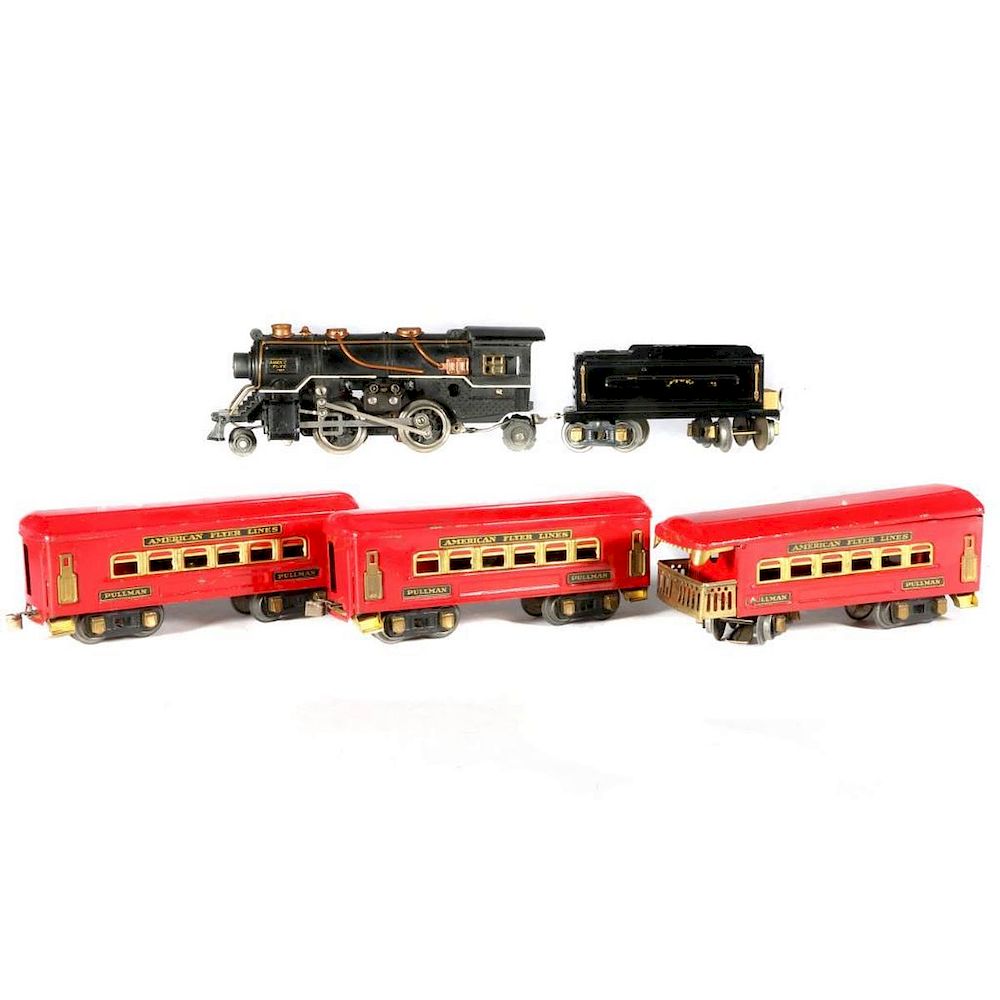 Appraisal: AF O Gauge Prewar Passenger Set w Steam Locomotive AF