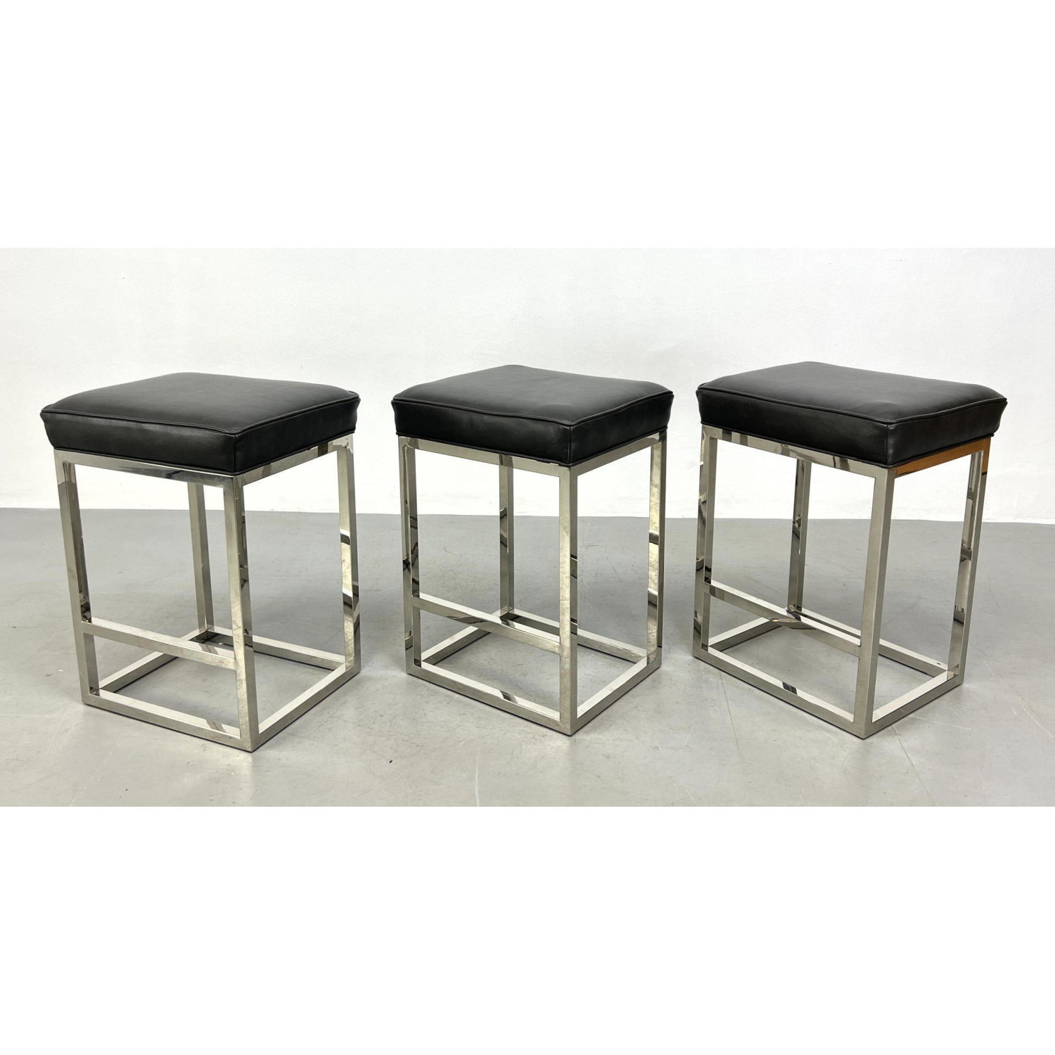 Appraisal: Mitchell Gold and Bob Williams Bar Stools Chrome bases Dimensions