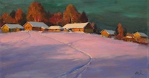 Appraisal: Mark Kremer Russian born Dusk in the village Oil on