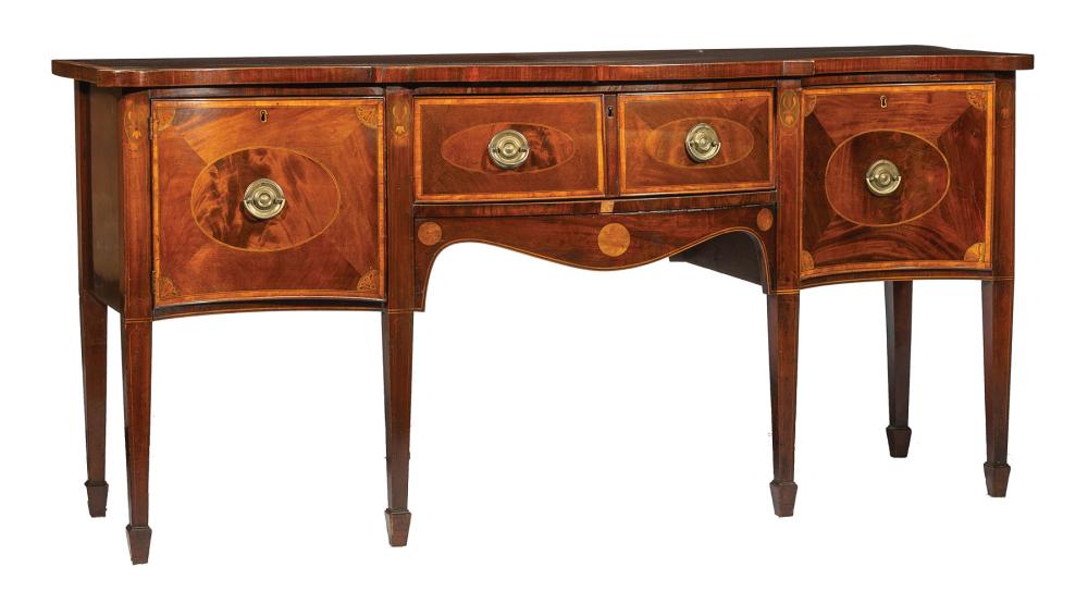 Appraisal: George III Inlaid Mahogany Sideboard late th early th c