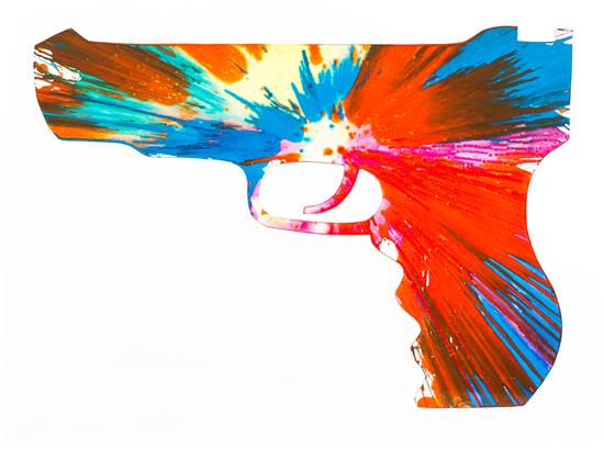 Appraisal: Sale Lot Damien Hirst British b Gun Spin Painting acrylic