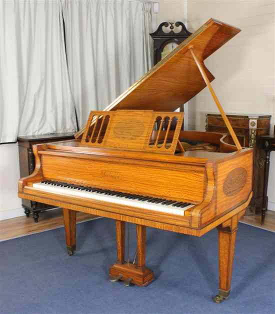 Appraisal: A Bluthner inlaid satinwood Aliquot Patent grand piano with gilt