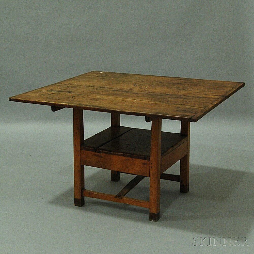 Appraisal: Country Pine and Maple Hutch Table New England early th