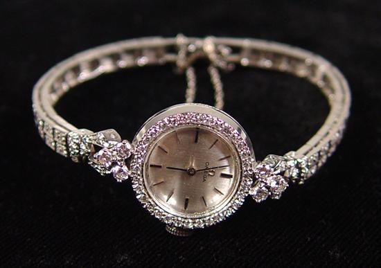 Appraisal: K White Gold Diamond Omega Ladies Wristwatch jewel Circa Approximately