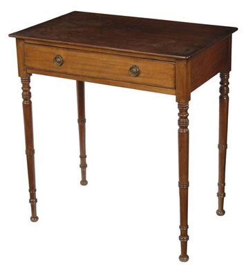 Appraisal: A mahogany side table the rectangular top above a frieze