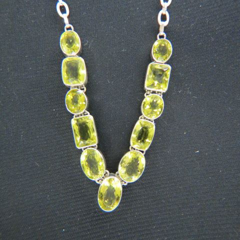 Appraisal: Lemon Citrine Necklace fancy cut gems totaling over carats in