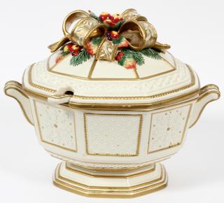 Appraisal: FITZ AND FLOYD PORCELAIN TUREEN AND LADLE FITZ AND FLOYD