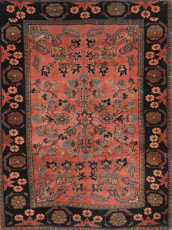 Appraisal: Sarouk Rug First Quarter th Century Red ground with rosette