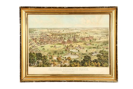 Appraisal: NATIONAL SOLDIER'S HOME NEAR DAYTON OHIO CHROMOLITHOGRAPH BY KREBS Late