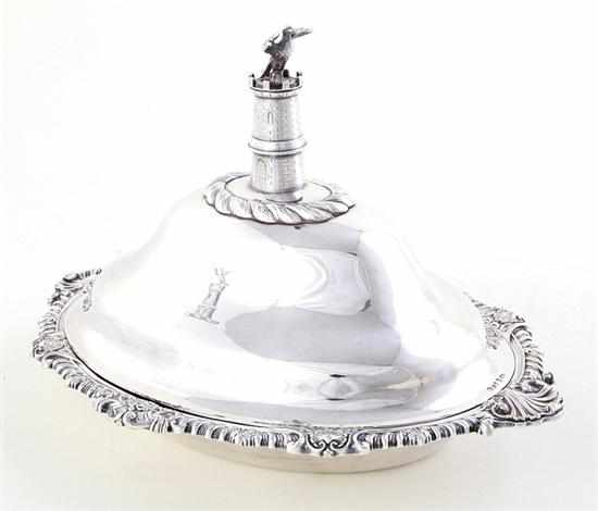 Appraisal: William IV silverplate covered entree dish by G R Collis