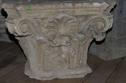 Appraisal: PAIR OF LIMESTONE CORINTHIAN PILASTER CAPITALS x in Christie's lot