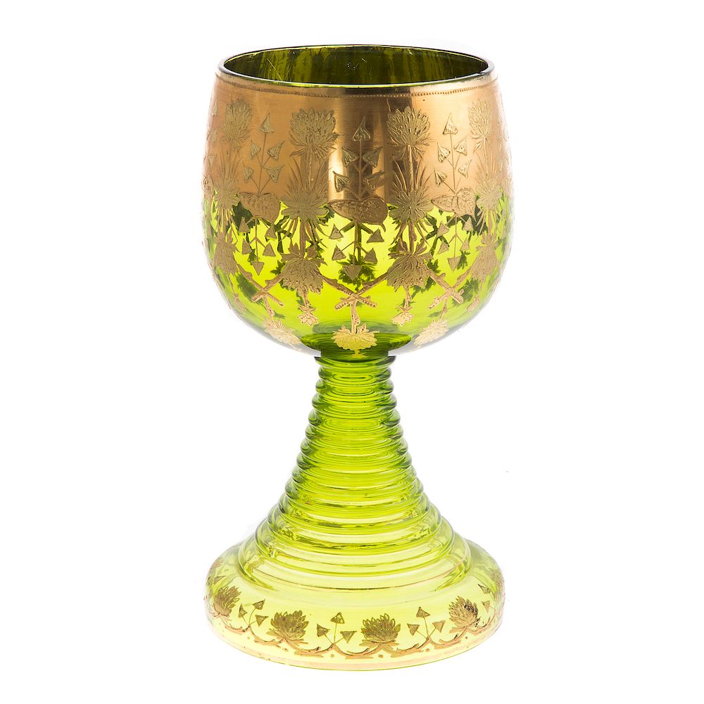 Appraisal: Monumental Moser Emerald Glass Roemer late th early th century