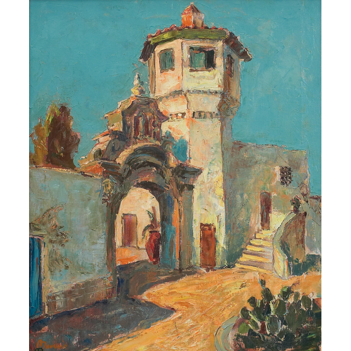 Appraisal: Irving Kraut Manoir American - California Mission c oil on