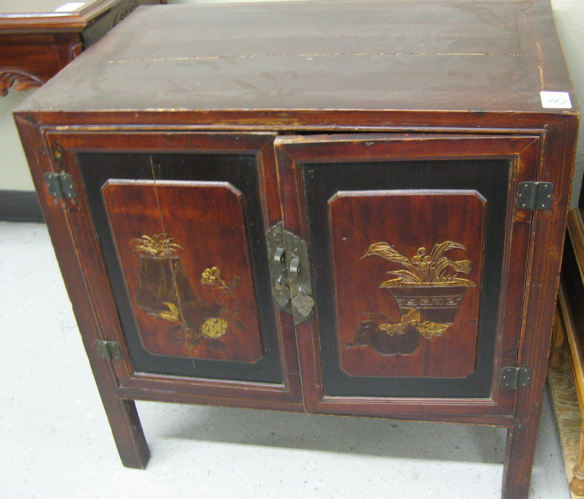 Appraisal: TWO SMALL ARTICLES OF CHINESE FURNITURE stairs chest with three