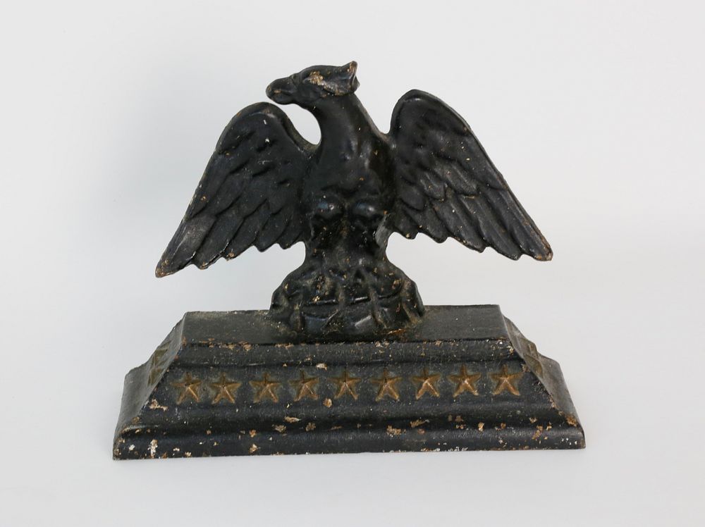 Appraisal: American Painted Cast Iron Spread Winged Eagle Doorstop th Century