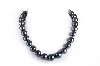 Appraisal: Single Strand of Black Pearl Necklace Single strand of black