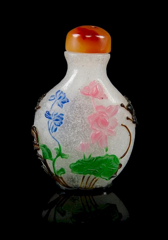 Appraisal: A Peking Glass Snuff Bottle Height inches A Peking Glass