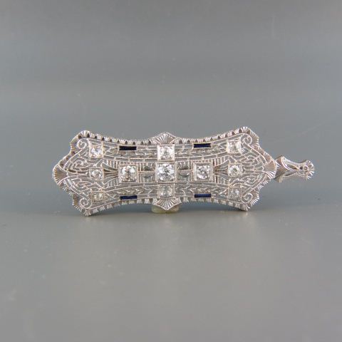 Appraisal: Diamond Filagree Brooch or Pendant diamonds total carat in k