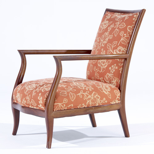 Appraisal: T H ROBSJOHN-GIBBINGS Armchair upholstered in Scalamandre fabric x x