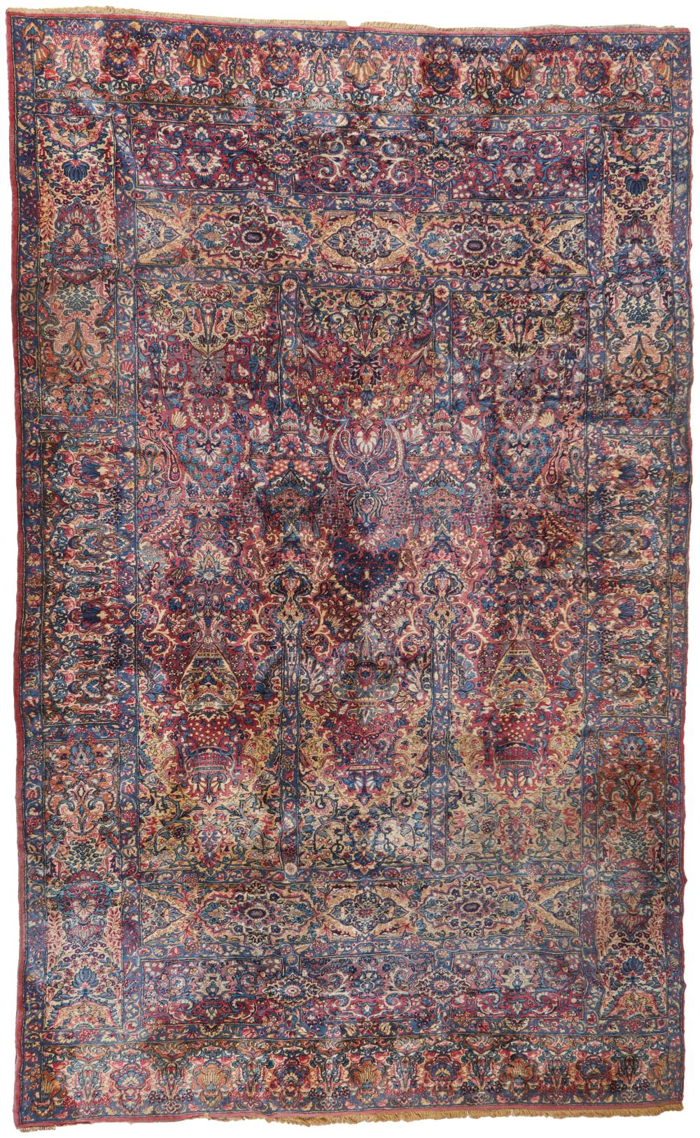 Appraisal: A Persian Kerman carpet Second-quarter th Century Wool on cotton