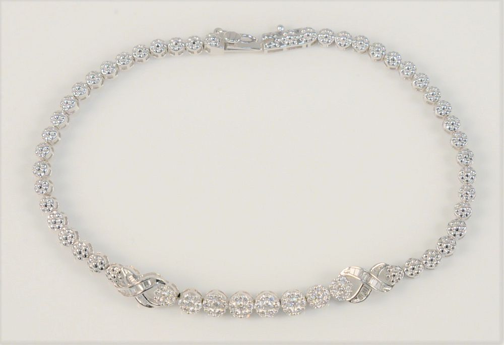 Appraisal: Karat White Gold and Diamond Tennis Bracelet set with eighty-three