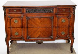 Appraisal: Berkey Gay style over chest of drawers mahogany with parquetry