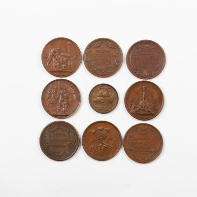 Appraisal: Dassier family a collection of nine bronze medals to include