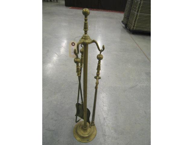 Appraisal: Brass Fireplace Tool Set