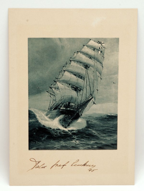 Appraisal: Print of the ship Seeadler signed in plate to lower