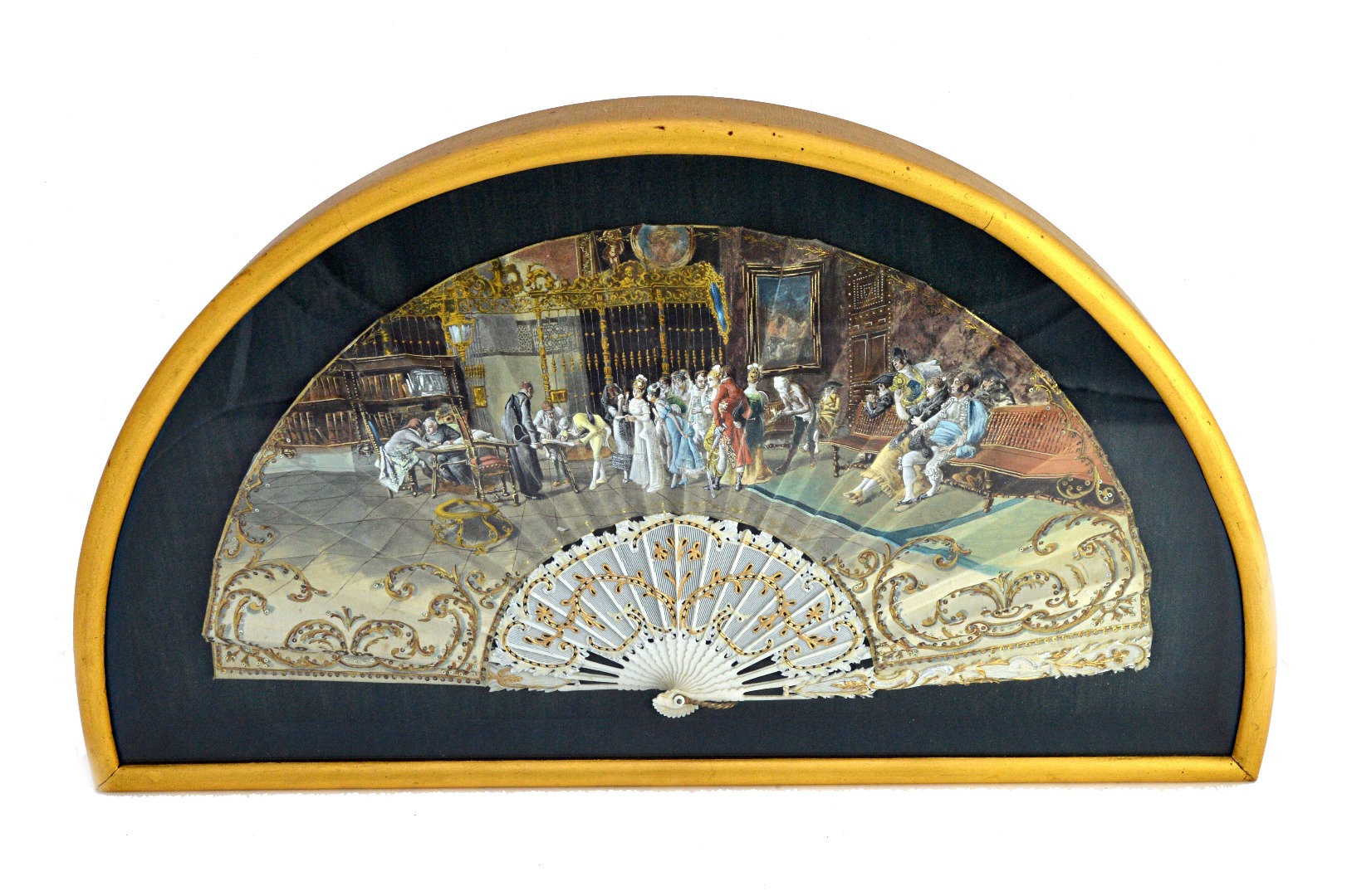 Appraisal: A late th century Continental painted silk 'Marriage' fan the