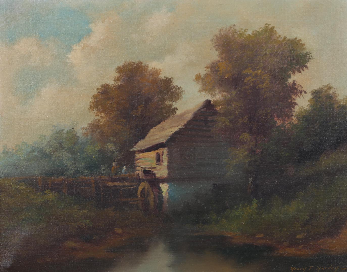 Appraisal: Henry T Harvey At the Mill oil on canvas American