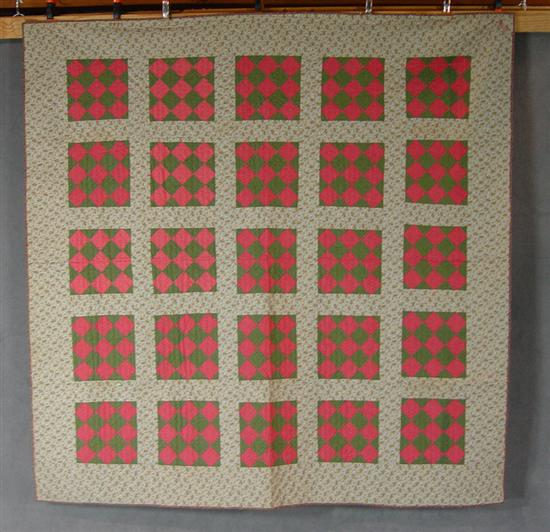 Appraisal: Triangle Patch Quilt Late th Century Nice early triangle square