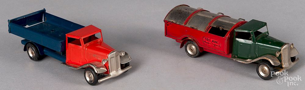 Appraisal: Two Tri-ang Minic tin windup trucks Two Tri-ang Minic tin