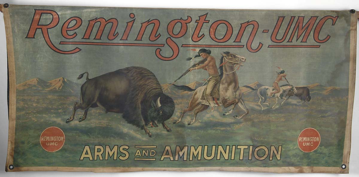 Appraisal: SPECTACULAR EARLY REMINGTON UMC FIELD REP'S TABLE COVER Painted on