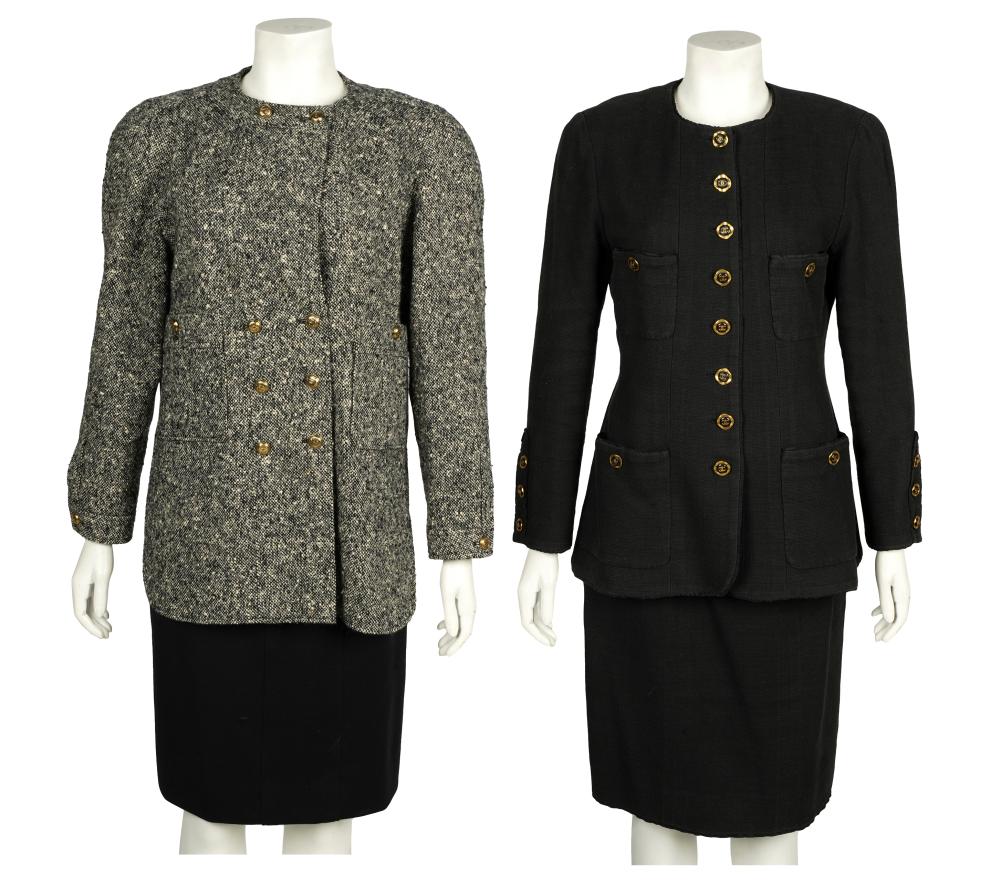 Appraisal: COLLECTION OF CHANEL CLOTHINGcomprising one skirt suit size a blazer