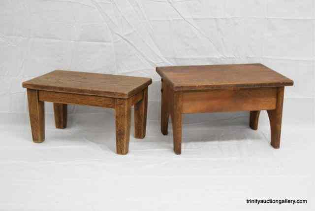 Appraisal: Vintage Pair of Wooden Foot StoolsProduced early to mid 's