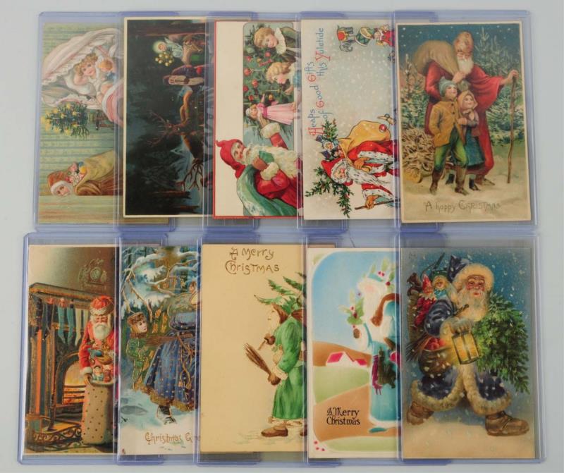 Appraisal: Lot of Santa Postcards Lot has one Mailick two in