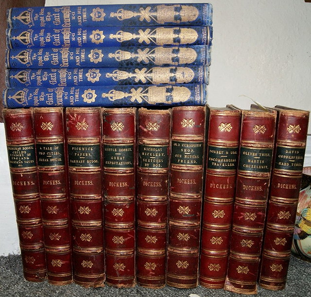 Appraisal: Nine volume of The novels of Charles Dickenswith leather bindings