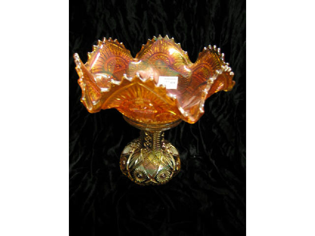 Appraisal: Marigold Carnival Glass Punchbowl with stand